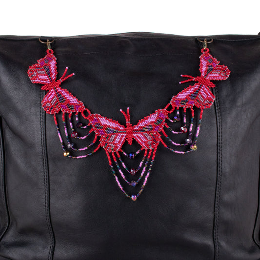 BEADED BUTTERFLY BAG NECKLACE - NO. 19781