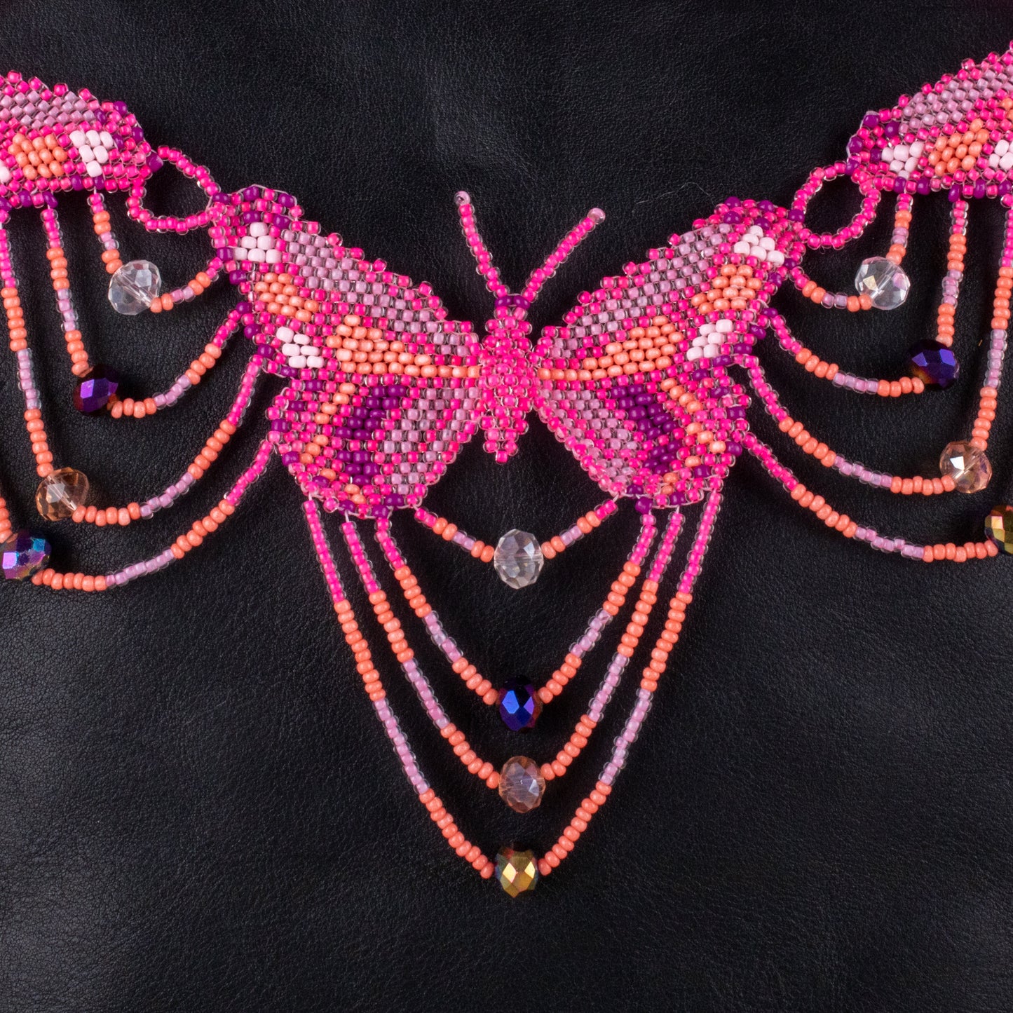 BEADED BUTTERFLY BAG NECKLACE - NO. 19784