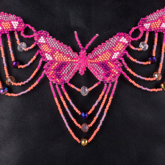 BEADED BUTTERFLY BAG NECKLACE - NO. 19784