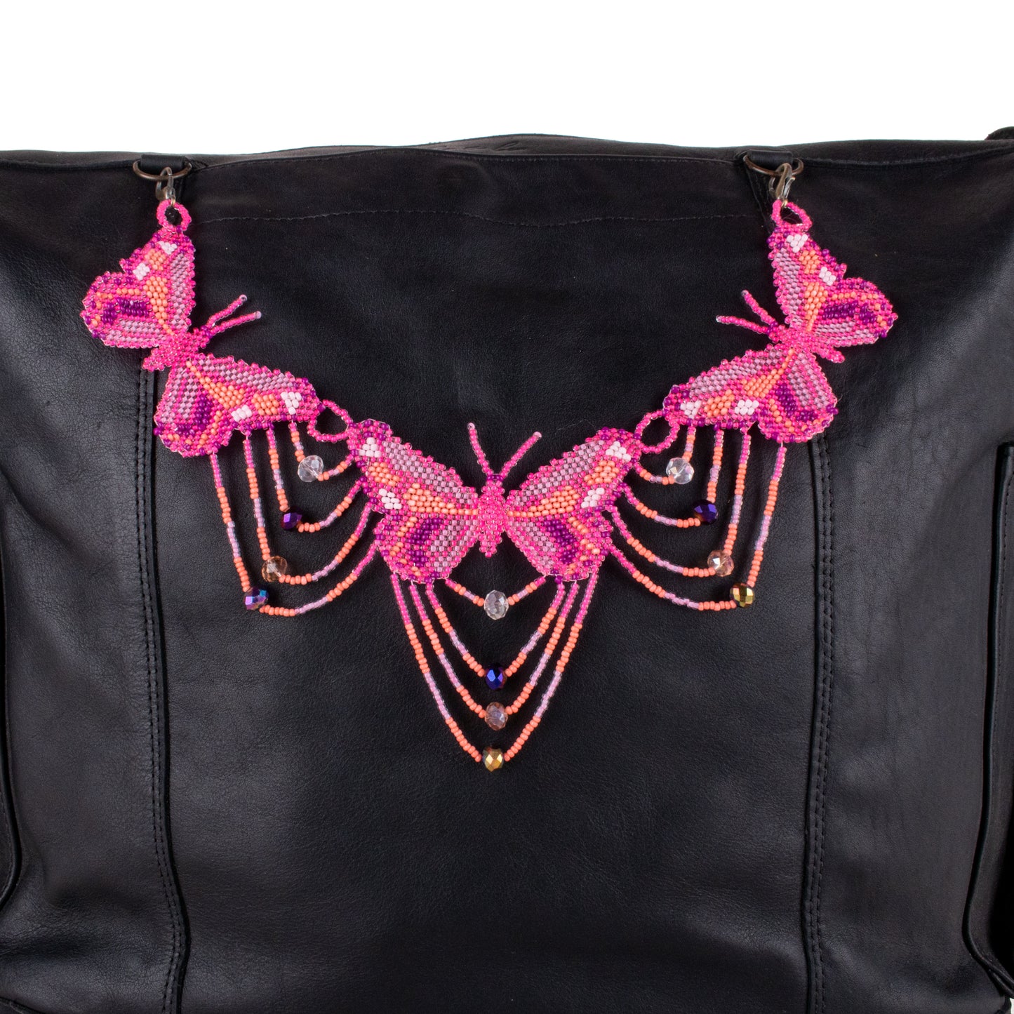 BEADED BUTTERFLY BAG NECKLACE - NO. 19784