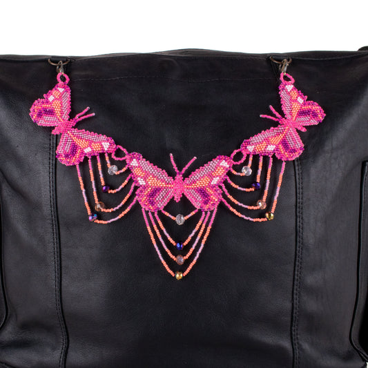 BEADED BUTTERFLY BAG NECKLACE - NO. 19784