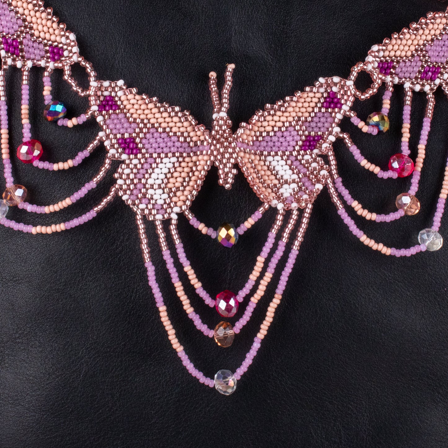 BEADED BUTTERFLY BAG NECKLACE - NO. 19785