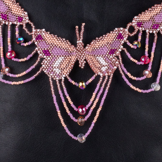 BEADED BUTTERFLY BAG NECKLACE - NO. 19785