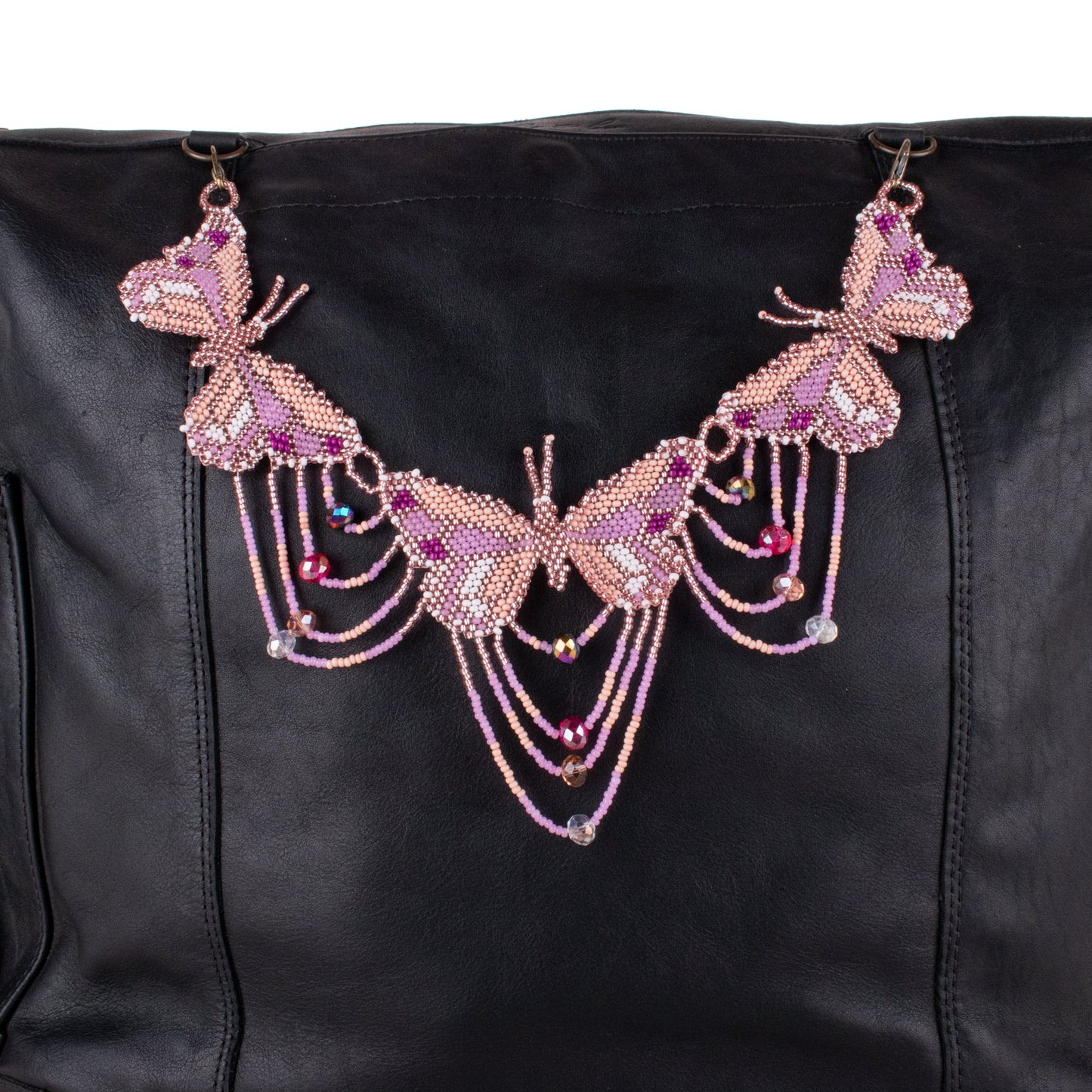 BEADED BUTTERFLY BAG NECKLACE - NO. 19785