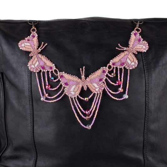 BEADED BUTTERFLY BAG NECKLACE - NO. 19785