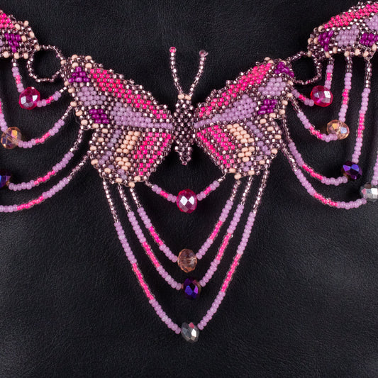 BEADED BUTTERFLY BAG NECKLACE - NO. 19787