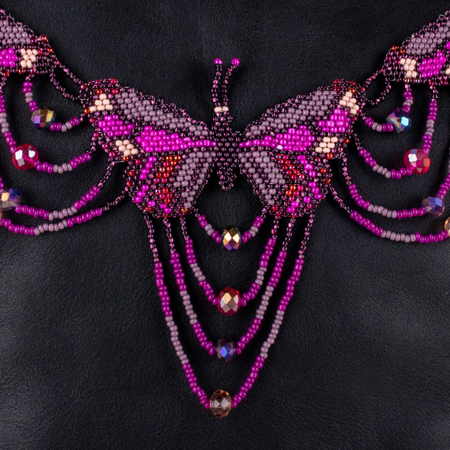 BEADED BUTTERFLY BAG NECKLACE - NO. 19789