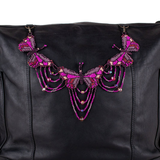 BEADED BUTTERFLY BAG NECKLACE - NO. 19789