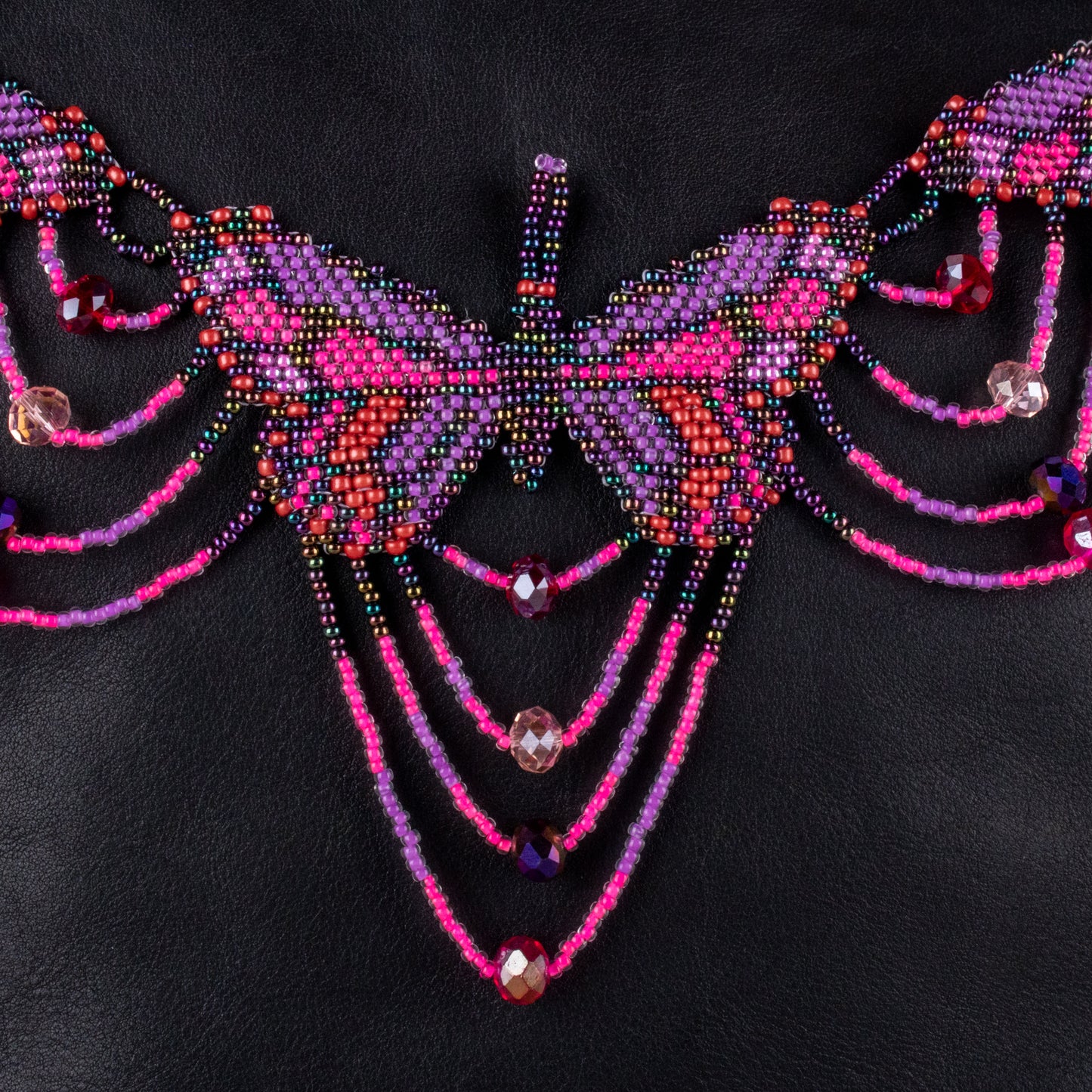 BEADED BUTTERFLY BAG NECKLACE - NO. 19790