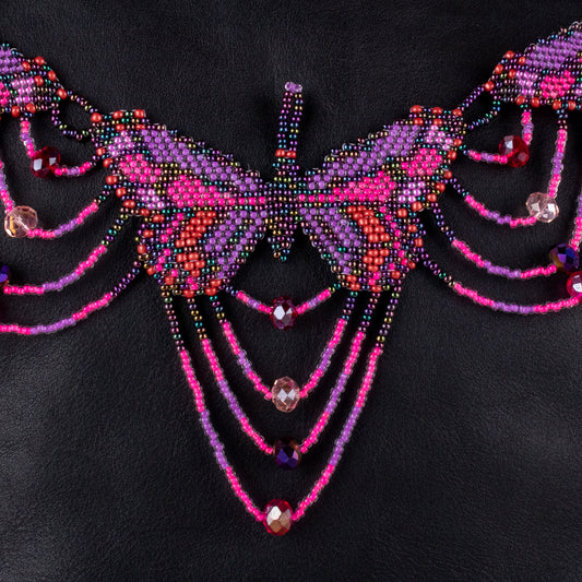 BEADED BUTTERFLY BAG NECKLACE - NO. 19790