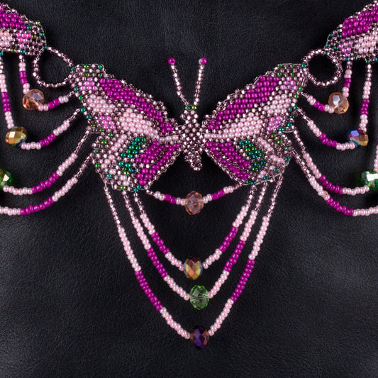 BEADED BUTTERFLY BAG NECKLACE - NO. 19791