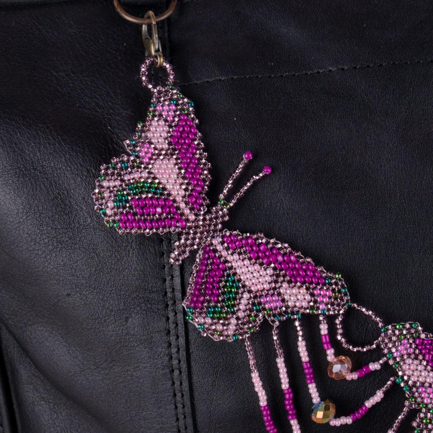 BEADED BUTTERFLY BAG NECKLACE - NO. 19791