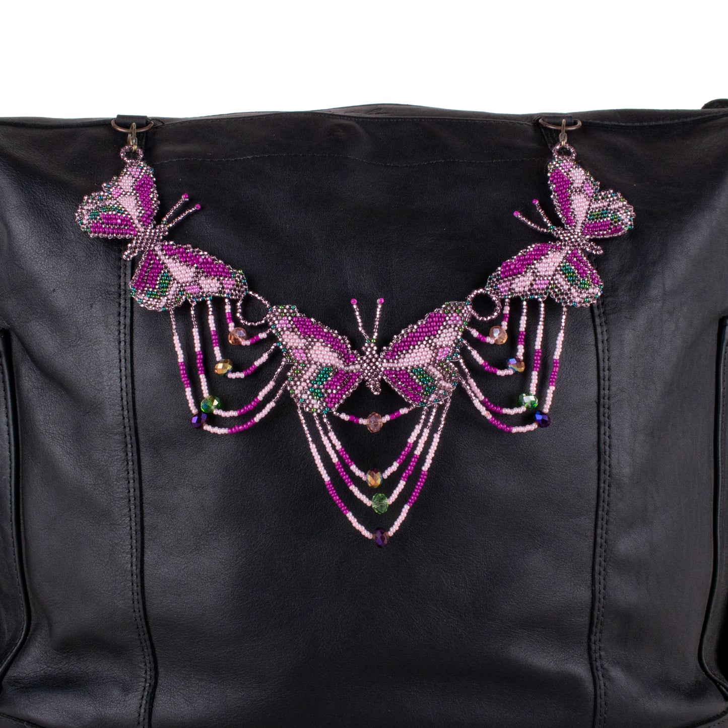 BEADED BUTTERFLY BAG NECKLACE - NO. 19791