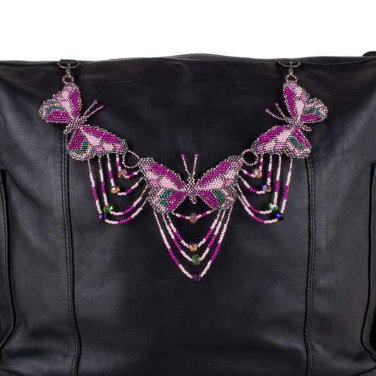 BEADED BUTTERFLY BAG NECKLACE - NO. 19791