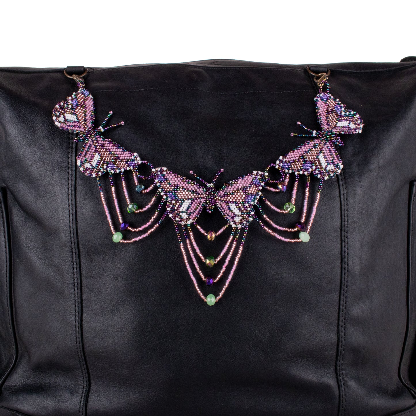 BEADED BUTTERFLY BAG NECKLACE - NO. 19793