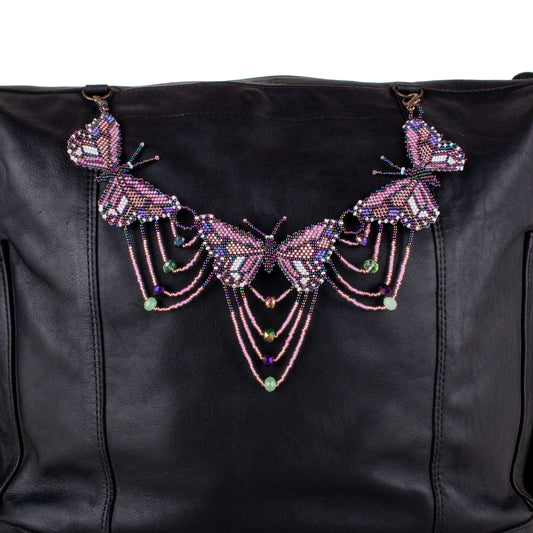 BEADED BUTTERFLY BAG NECKLACE - NO. 19793