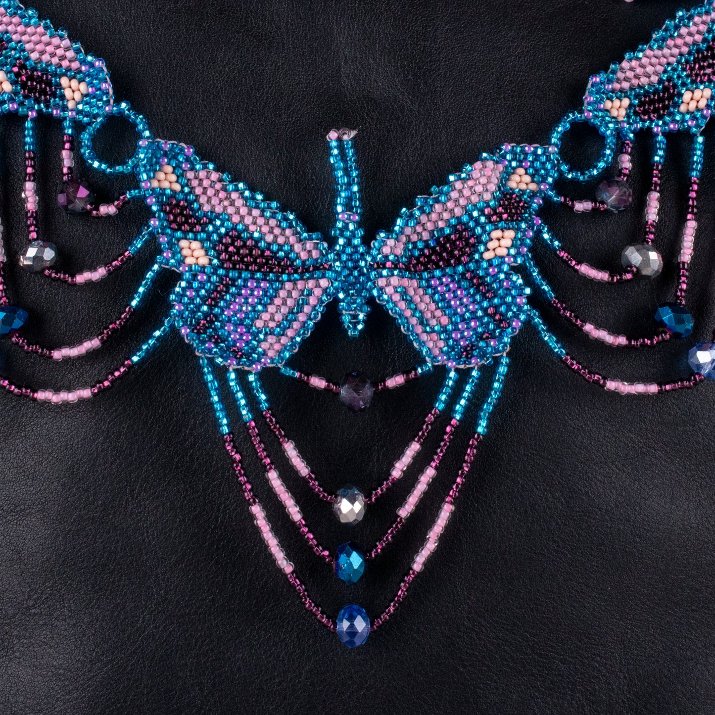 BEADED BUTTERFLY BAG NECKLACE - NO. 19797