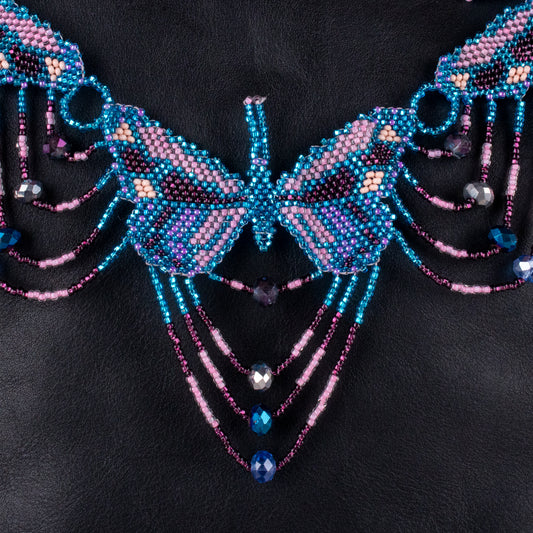 BEADED BUTTERFLY BAG NECKLACE - NO. 19797
