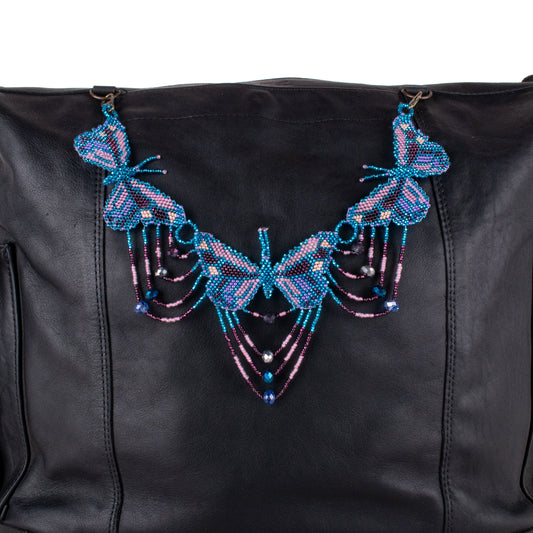 BEADED BUTTERFLY BAG NECKLACE - NO. 19797