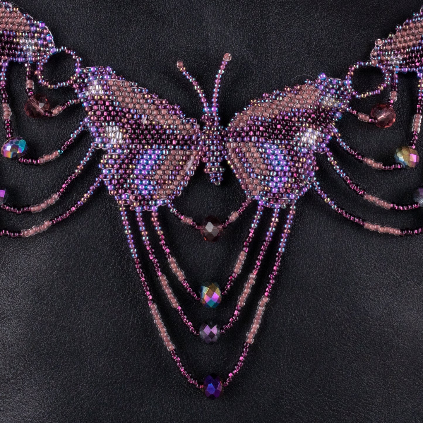 BEADED BUTTERFLY BAG NECKLACE - NO. 19799