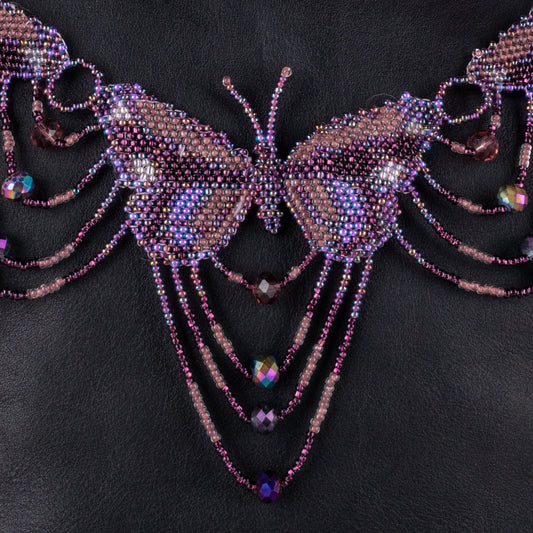 BEADED BUTTERFLY BAG NECKLACE - NO. 19799