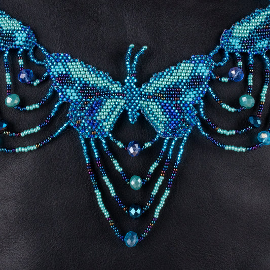 BEADED BUTTERFLY BAG NECKLACE - NO. 19803