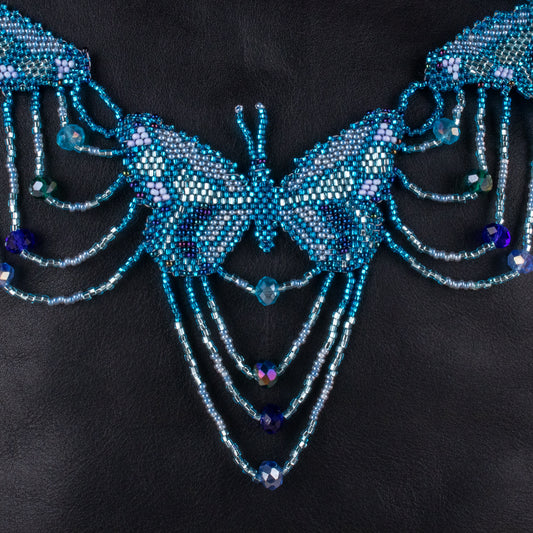 BEADED BUTTERFLY BAG NECKLACE - NO. 19804