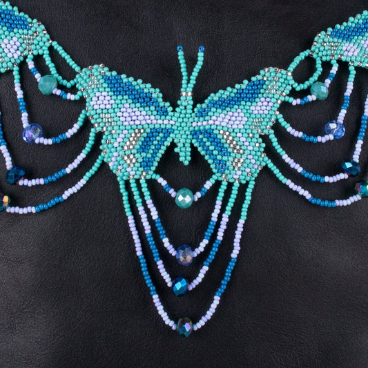 BEADED BUTTERFLY BAG NECKLACE - NO. 19806