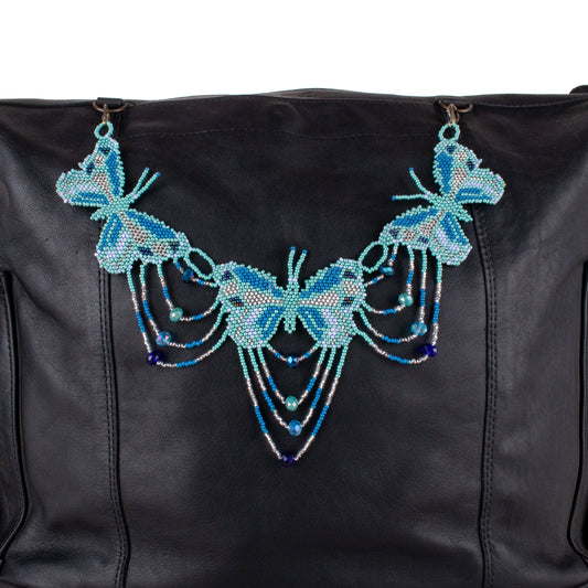 BEADED BUTTERFLY BAG NECKLACE - NO. 19807