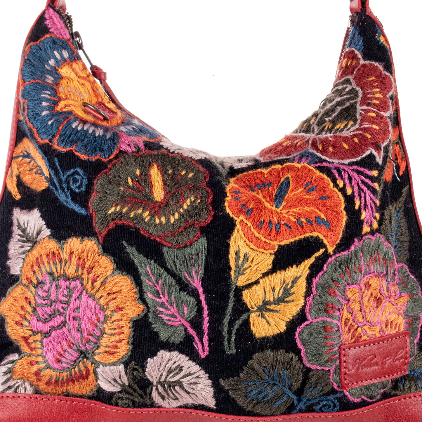 SMALL PENELOPE BAG - H&S EMBROIDERED FLORAL - CHILI PEPPER - NO. 19866