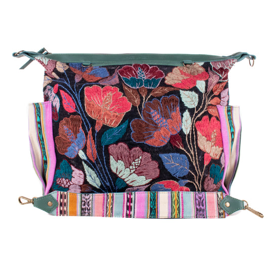 BEATRIZ CDB + DIAMANTE STRAP - H&S FLORAL - EVERGLADE - NO. 200156