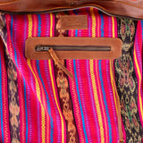 BEATRIZ CONVERTIBLE DAY BAG - EMBROIDERED LEATHER - CAFE - NO. 200314