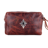 LARGE WANDER SET - FULL LEATHER & JADE/SILVER - COPPER - NO. 200375