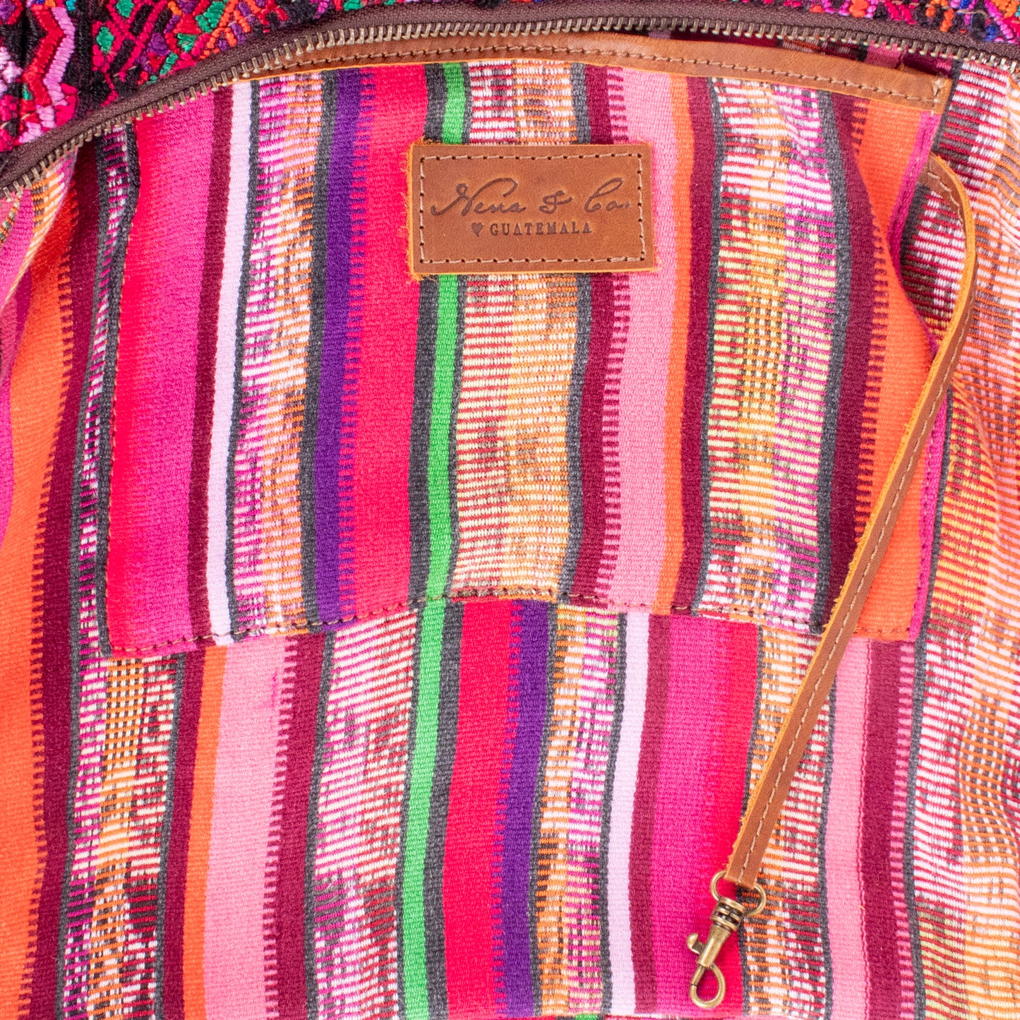 SMALL PENELOPE BAG - OOAK HUIPIL - CAFE - NO. 200378 **SHIP WINDOW**