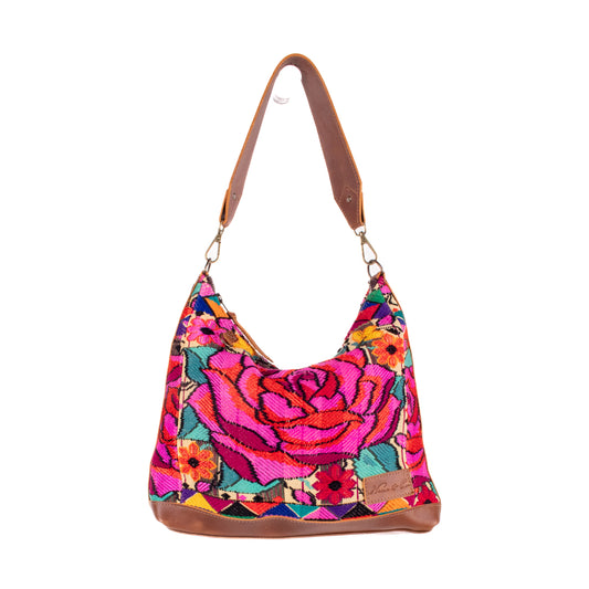 SMALL PENELOPE BAG - OOAK HUIPIL - CAFE - NO. 200379 **SHIP WINDOW**