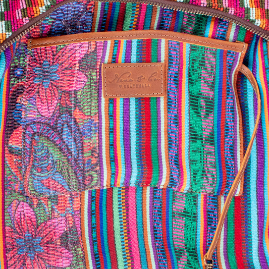 SMALL PENELOPE BAG - OOAK HUIPIL - CAFE - NO. 200381 **SHIP WINDOW**