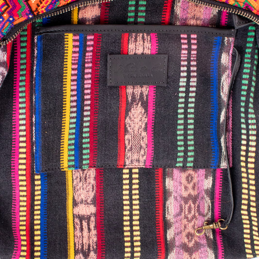 SMALL PENELOPE BAG - OOAK HUIPIL - BLACK - NO. 200388 **SHIP WINDOW**