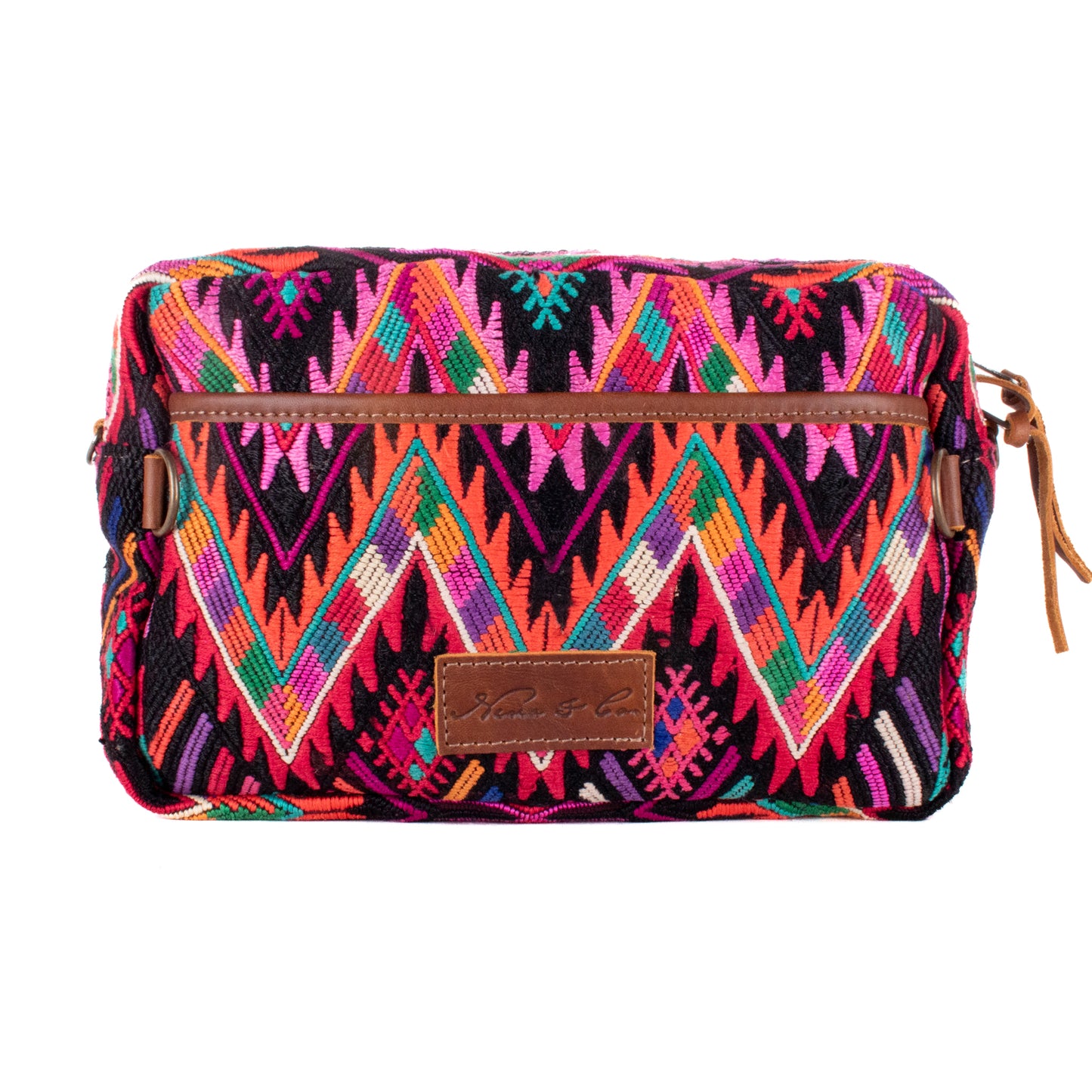 WANDER CROSSBODY BAG - LARGE - OOAK HUIPIL - CAFE - NO. 200457