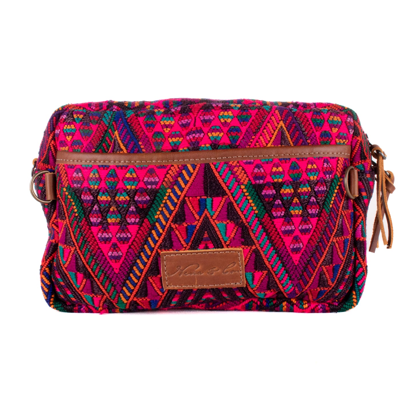 WANDER CROSSBODY BAG - LARGE - OOAK HUIPIL - CAFE - NO. 200460