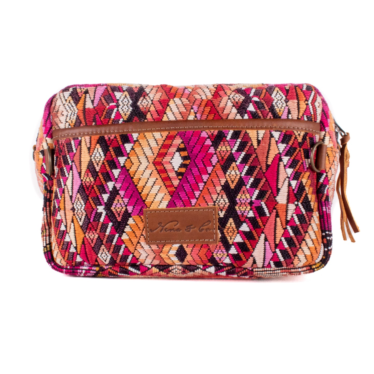 WANDER CROSSBODY BAG - LARGE - OOAK HUIPIL - CAFE - NO. 200461