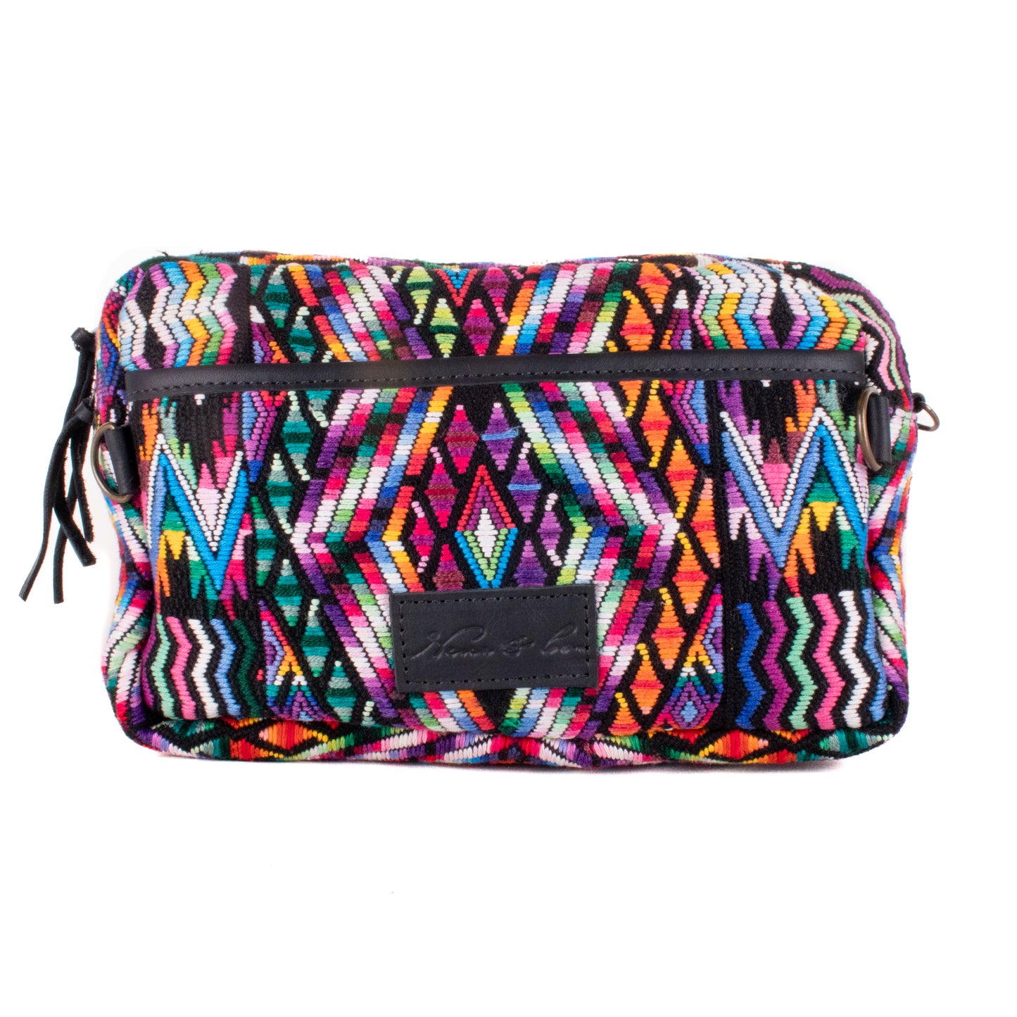 WANDER CROSSBODY BAG - LARGE - OOAK HUIPIL - BLACK - NO. 200475