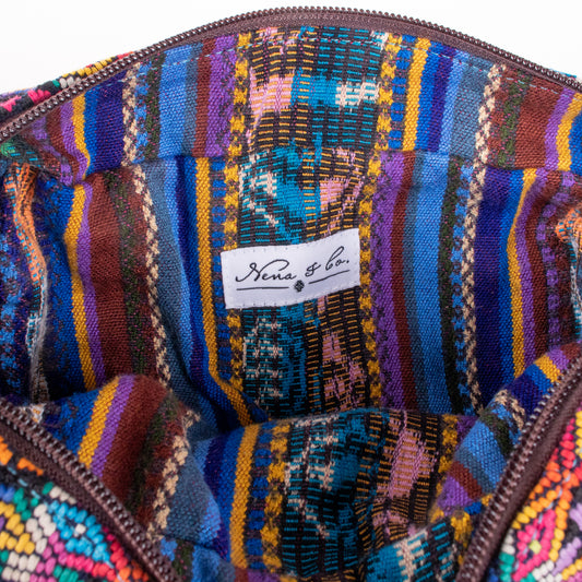 WANDER CROSSBODY BAG - LARGE - OOAK HUIPIL - CERULEAN - NO. 200482