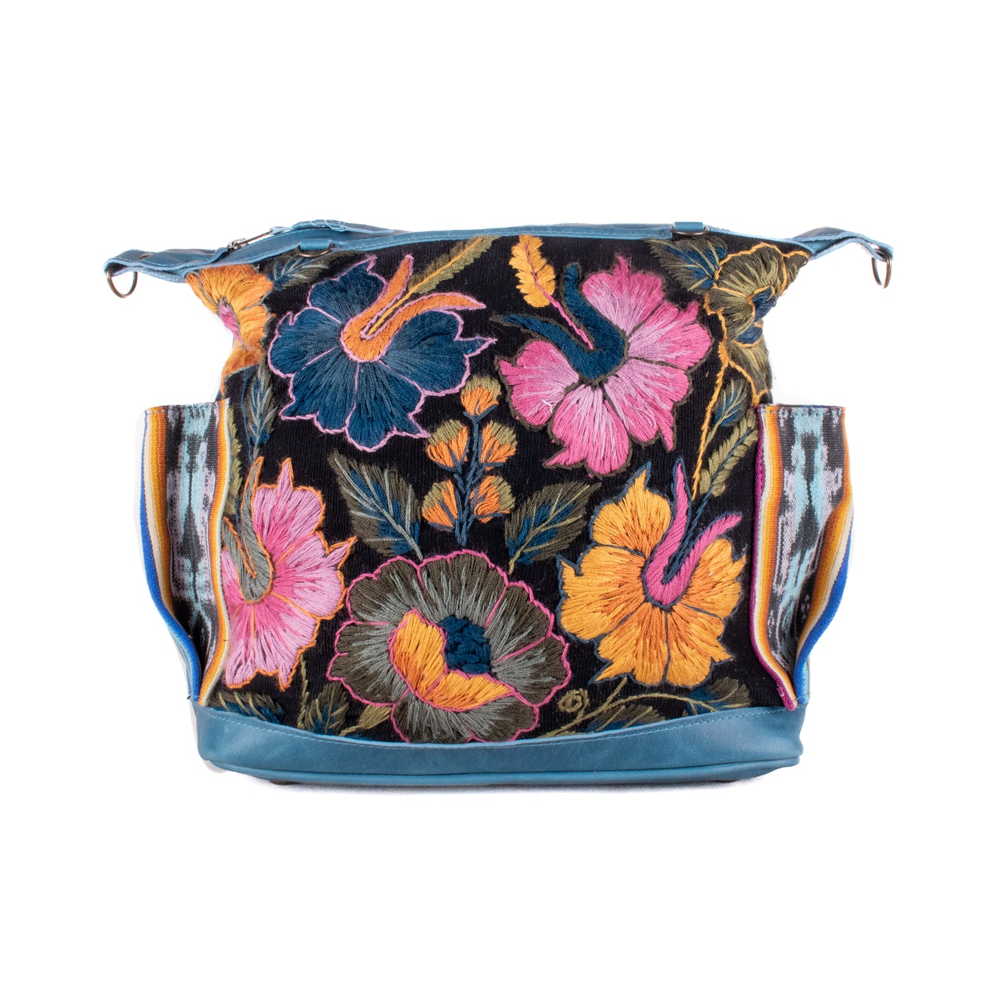 BEATRIZ MCDB + DIAMANTE STRAP - H&S EMBROIDERED FLORAL - CERULEAN - NO. 200553