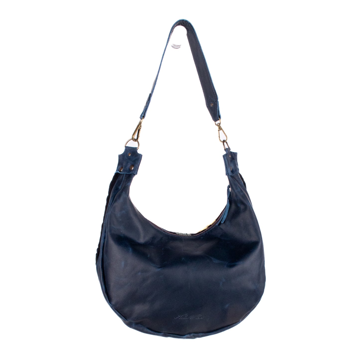 BOHO SADDLE BAG - H&S EMBROIDERED FLORAL - NAVY - NO. 200561