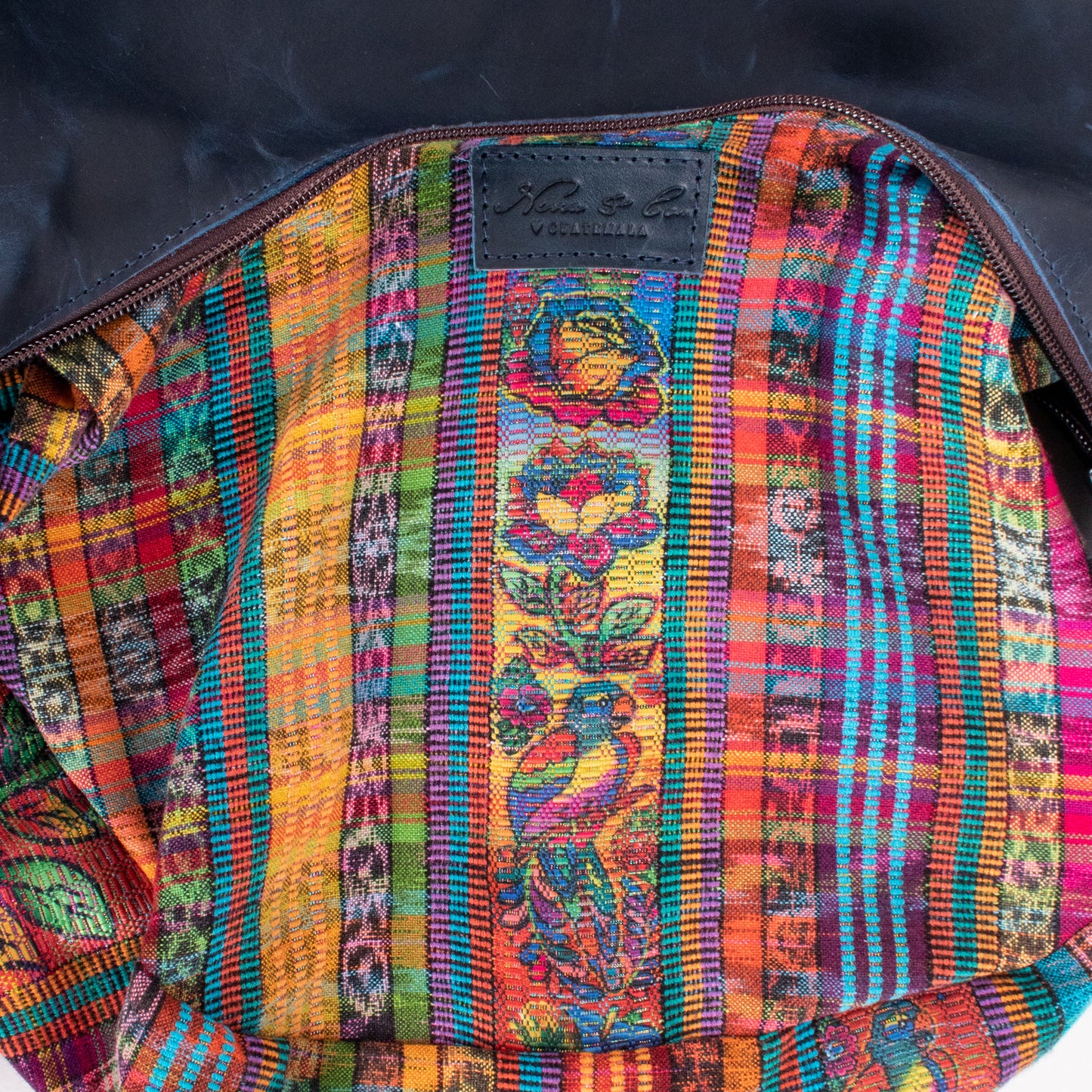 BOHO SADDLE BAG - H&S EMBROIDERED FLORAL - NAVY - NO. 200561