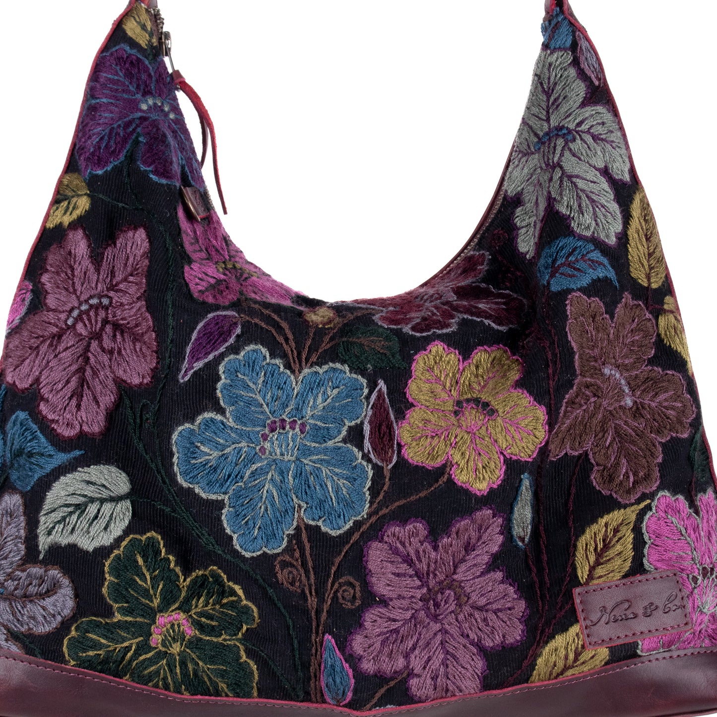 PENELOPE BAG - H&S EMBROIDERED FLORAL - VINO TINTO - NO. 200567