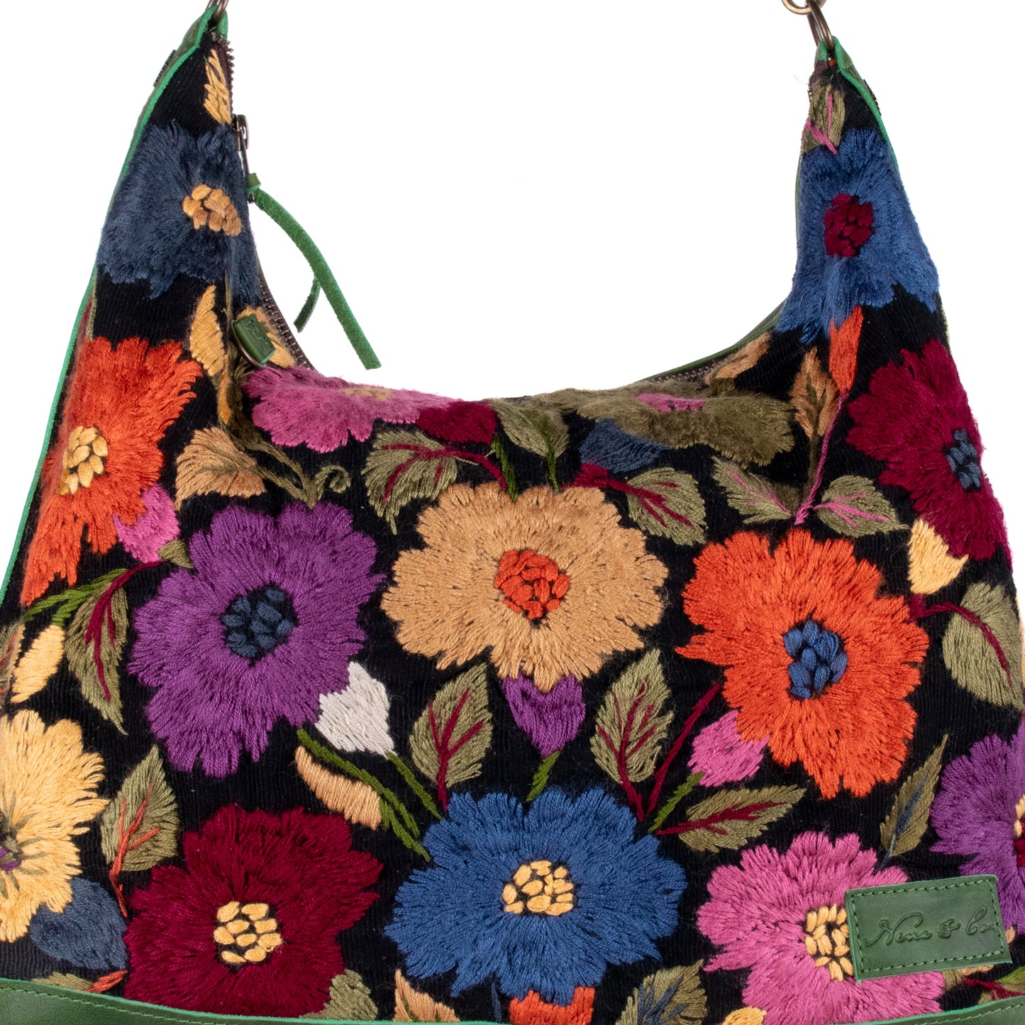 PENELOPE BAG - H&S EMBROIDERED FLORAL - EMERALD - NO. 200568