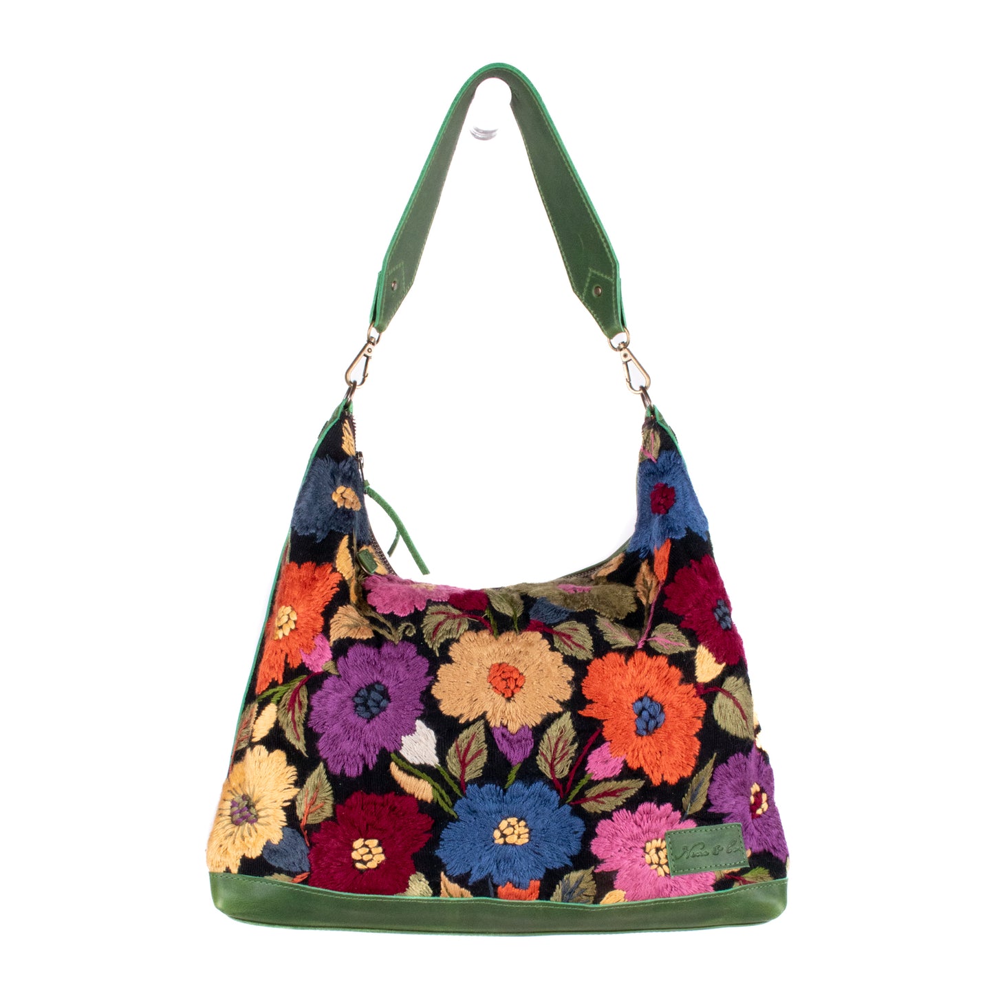 PENELOPE BAG - H&S EMBROIDERED FLORAL - EMERALD - NO. 200568