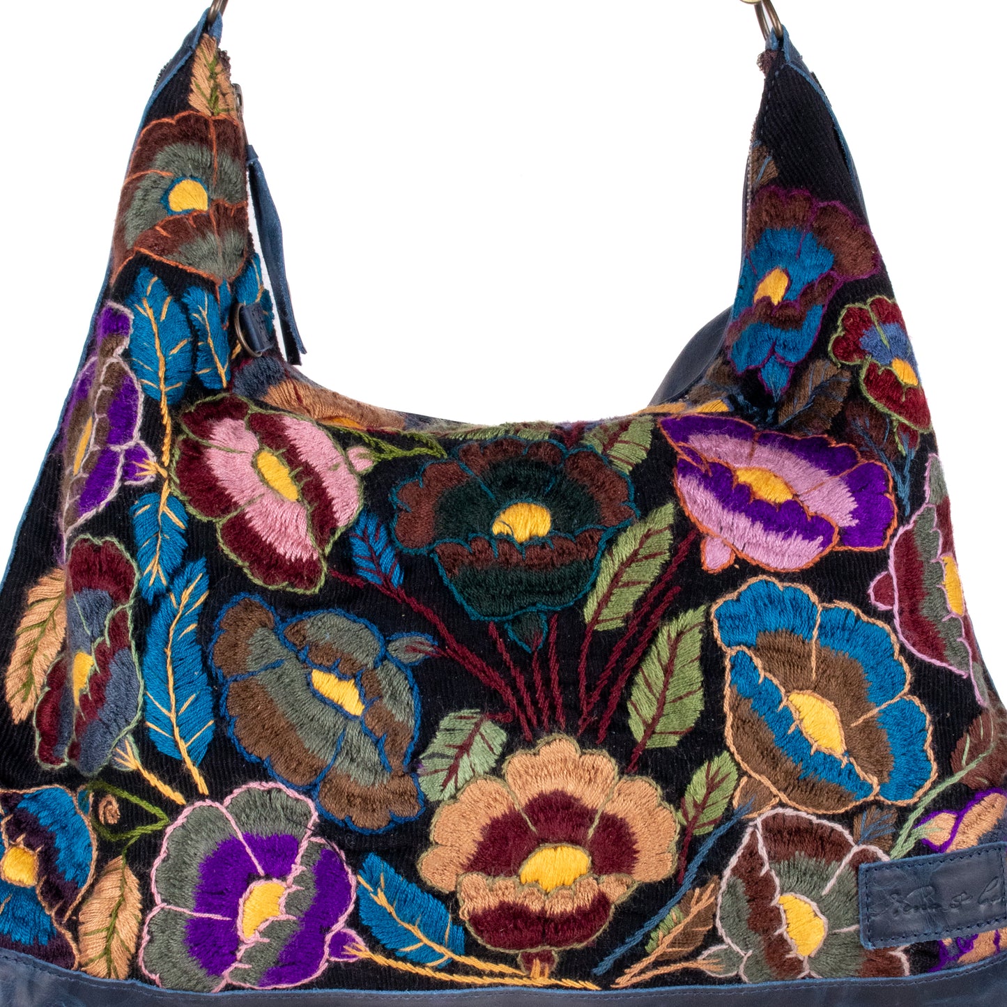 PENELOPE BAG - H&S EMBROIDERED FLORAL - NAVY - NO. 200573