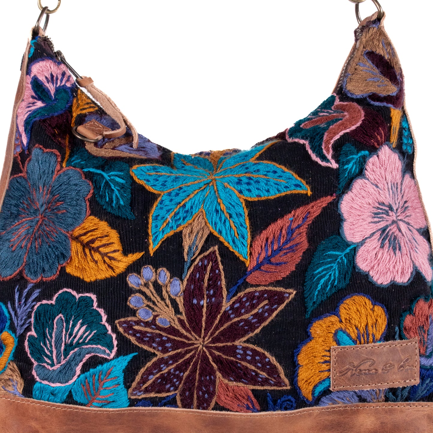 SMALL PENELOPE BAG - H&S EMBROIDERED FLORAL - FAWN - NO. 200695